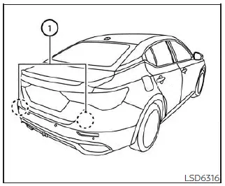 Nissan Sentra Rear Cross Traffic Alert RCTA warning illustration