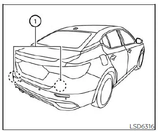 Nissan Sentra Rear Cross Traffic Alert RCTA radar sensor locations near rear bumper