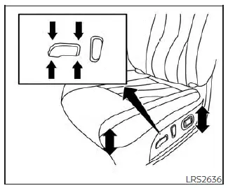 Nissan Sentra power seat height adjustment switch