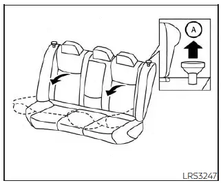 Nissan Sentra folding rear seatback release and cargo access
