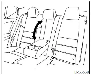 Nissan Sentra rear seat armrest folded down