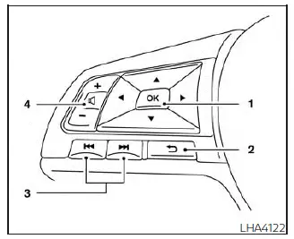 Nissan Sentra steering wheel audio controls overview