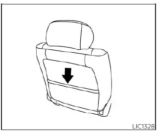 Nissan Sentra front passenger seatback storage pocket