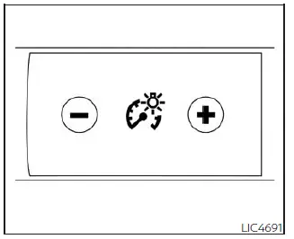 Nissan Sentra instrument panel brightness control buttons
