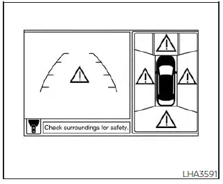 Nissan Sentra Intelligent Around View Monitor warning indicators