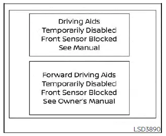 Intelligent Forward Collision Warning (I-FCW) system warning indicator on Nissan Sentra