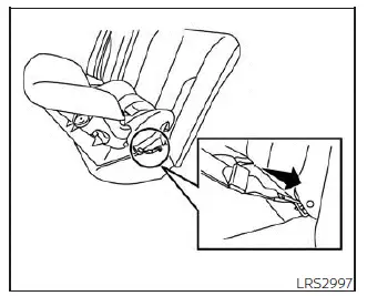Nissan Sentra rear-facing child restraint webbing-mounted attachment step 2