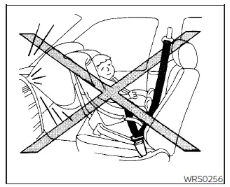 Nissan Sentra rear-facing child restraint installation using seat belt step 1