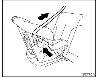 Nissan Sentra rear-facing child restraint removing belt slack step 4