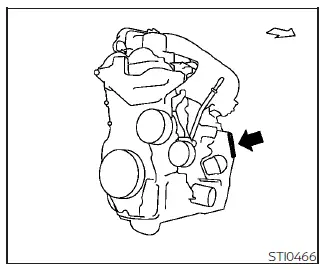 Nissan Sentra engine serial number location
