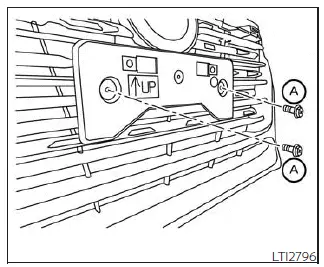 Installing front license plate on Nissan Sentra