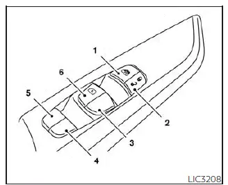Nissan Sentra power window control panel and switches