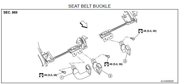 Exploded View - Seat Belt Buckle 
