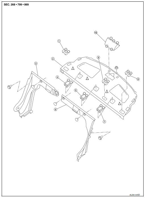 Rear parcel shelf finisher