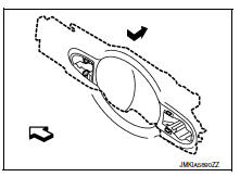 Rear door handle : removal and installation - outside handle