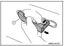 Rear door handle : removal and installation - outside handle