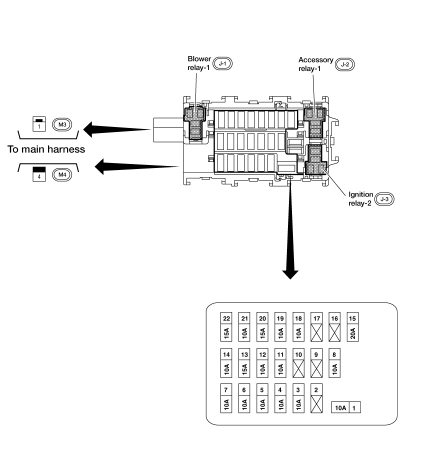 Fuse block - junction box  (j/b)