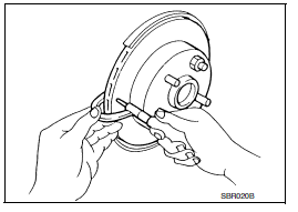 Front disc brake : inspection 